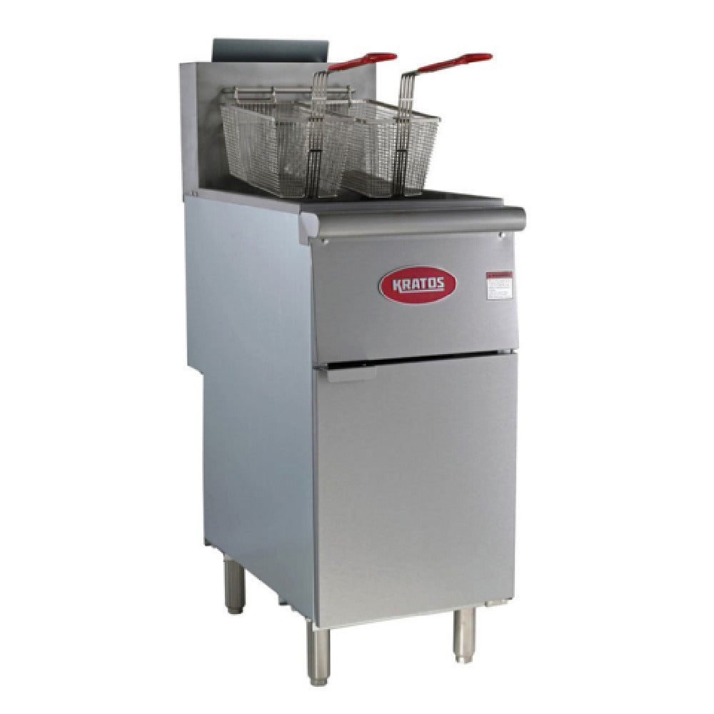 Hubert 29Y-010-LP - Kratos® Commercial Gas Floor Fryer, (3) Burners, 40 Lb. Capacity