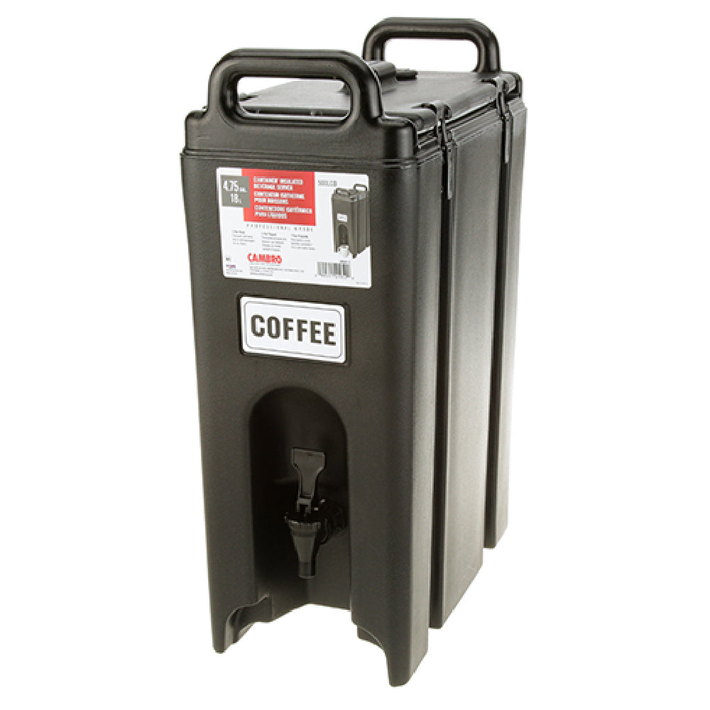 Cambro 500LCD110 Bev Disp 4 3/4 Gal 110 Black
