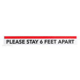 Hubert 92829 - Floor Decal, "please Stay 6 Feet Apart", 24"L X 3"H