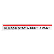 Hubert 92829 - Floor Decal, "please Stay 6 Feet Apart", 24"L X 3"H