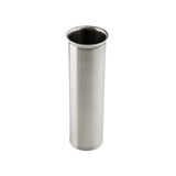 A tall, cylindrical stainless steel cup with a smooth, brushed finish and a slightly flared rim, pictured against a plain white background. Ideal for use with beverage dispensers or as a replacement ice core insert. The cup is empty and viewed from above.