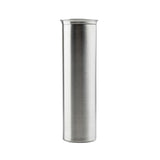 A tall, cylindrical stainless steel container with a slightly flared rim stands upright on a white background. Its smooth, reflective surface gives it a sleek look, making it ideal for use in beverage dispensers.