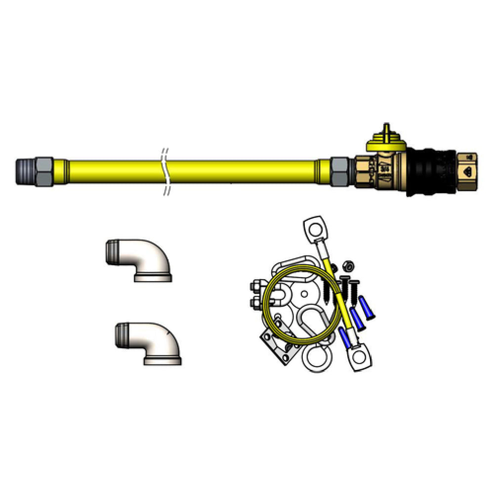 T&S Brass HG-4D-36G-K Safe-T-Link Gas Connector Hose 3/4" Connection 36" Hose