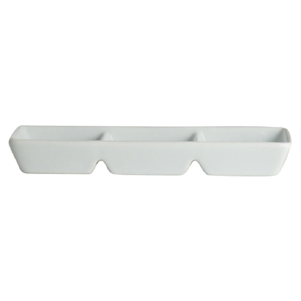 Steelite 6900E487 Dish (3) 3/4 Oz. Compartments 7-1/4" X 2-3/8" X 1"H