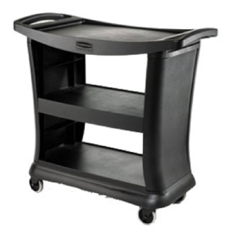 Rubbermaid FG9T6800BLA Executive Service Cart 3-shelf 39"L X 21"W X 38"H