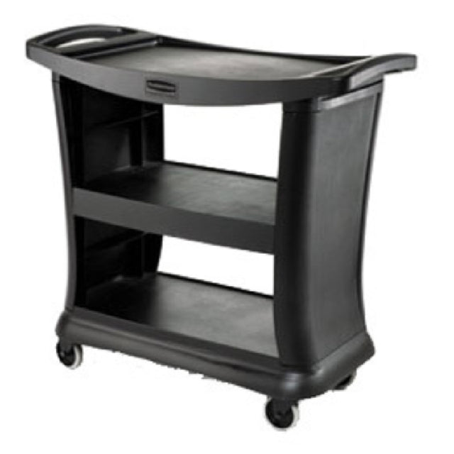 Rubbermaid FG9T6800BLA Executive Service Cart 3-shelf 39"L X 21"W X 38"H