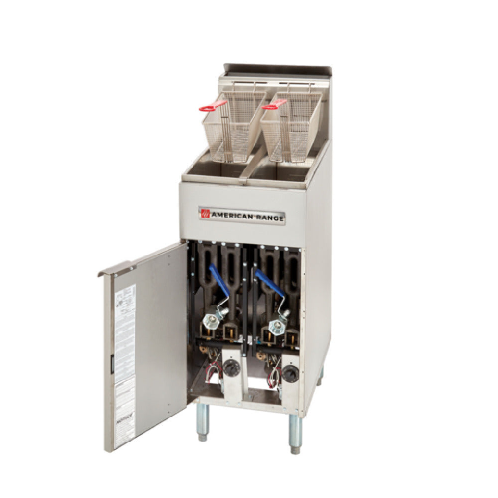 American Range AF-25/25_LP - Fryer Floor Model, Gas, (2) Half Size