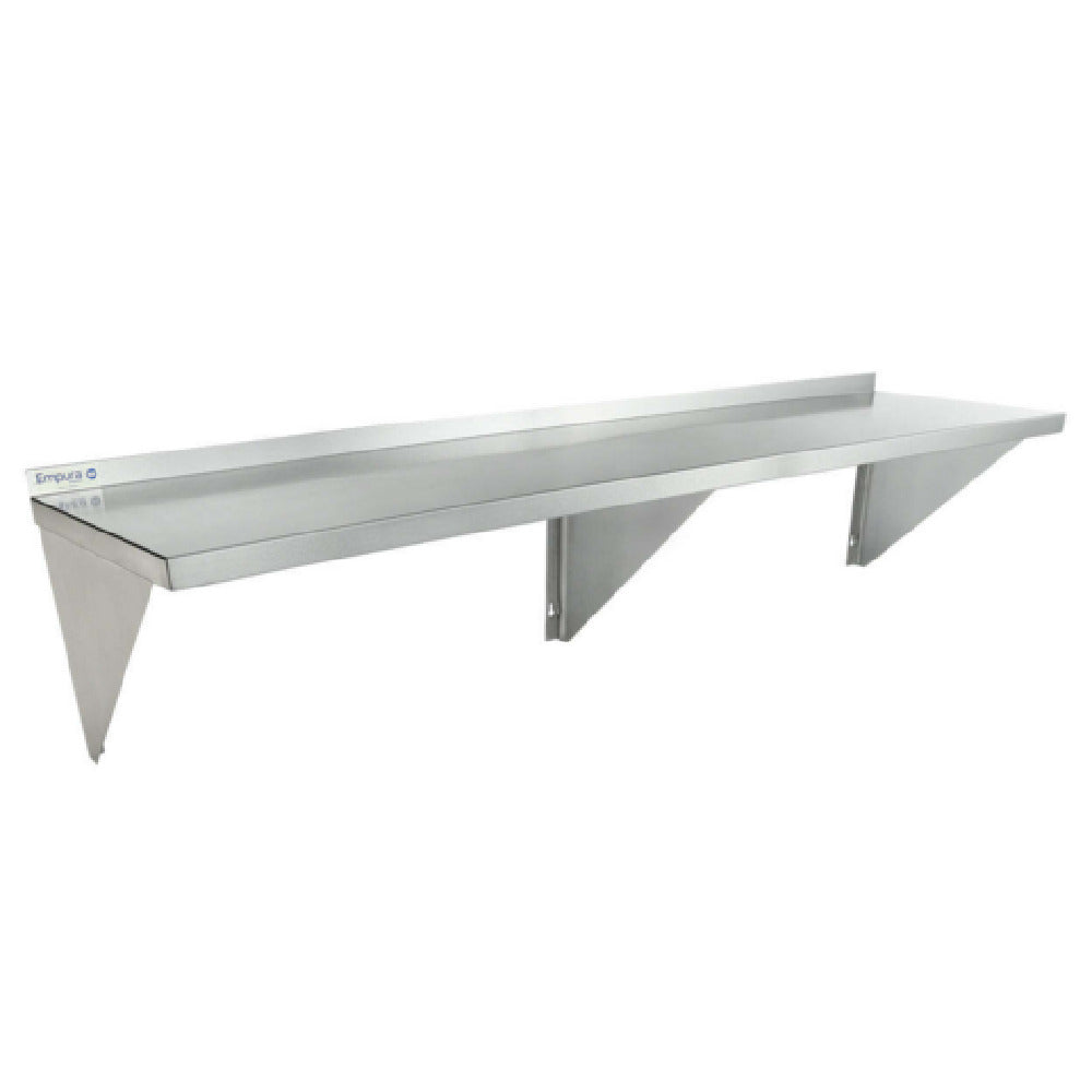 Empura 1872WS16G - Wall Mount Storage Shelf, 72"W X 18"D X 15.75"H, Heavy-duty 16 Gauge 430 Stainless Steel Shelf And Brackets