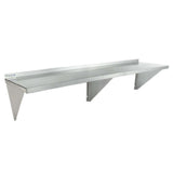 Empura 1872WS16G - Wall Mount Storage Shelf, 72"W X 18"D X 15.75"H, Heavy-duty 16 Gauge 430 Stainless Steel Shelf And Brackets
