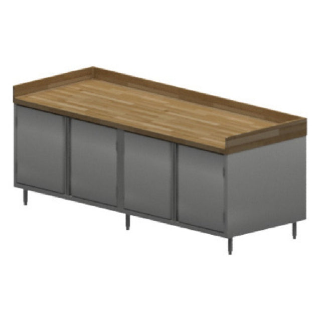 BK Resources CMBT-3696H Chef Table Cabinet Base With Hinged Doors 96"W X 36"D X 39"H Overall Size