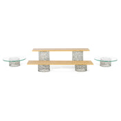 FOH BST008MUM28_ Buffet Essentials Patina Natural Bamboo And Clear Glass On Patina