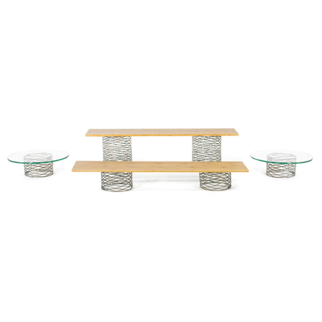 FOH BST008MUM28_ Buffet Essentials Patina Natural Bamboo And Clear Glass On Patina