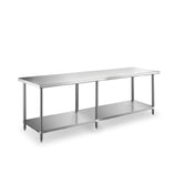 Steel Works Stainless SWWTS-2484-318 Worktable 24"X 84"X 34"H 18ga/304 Stainless Steel