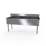 NBR Equipment 3BSG-1818 Budget Sink Three-compartment 57"W X 21-1/2"D X 41"H Overall Size