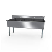 NBR Equipment 3BSG-1818 Budget Sink Three-compartment 57"W X 21-1/2"D X 41"H Overall Size