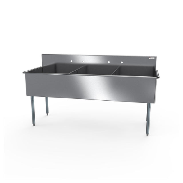 NBR Equipment 3BSG-1818 Budget Sink Three-compartment 57"W X 21-1/2"D X 41"H Overall Size