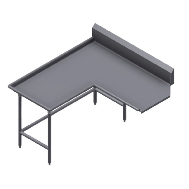 Winholt CDT-16-I-48R Island Clean Dish Table Right To Left 9" High Backsplash With 2" 45⁰ Return