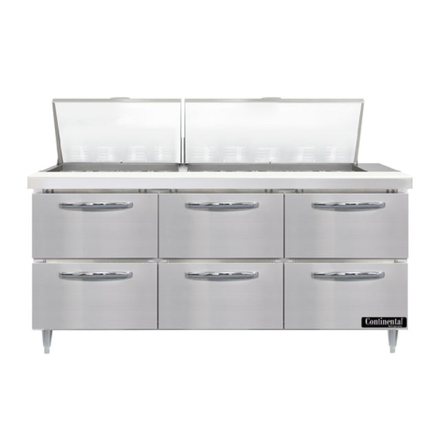 Continental Refrigerator D72N27M-D Designer Line Mighty Top Sandwich Unit 72"W