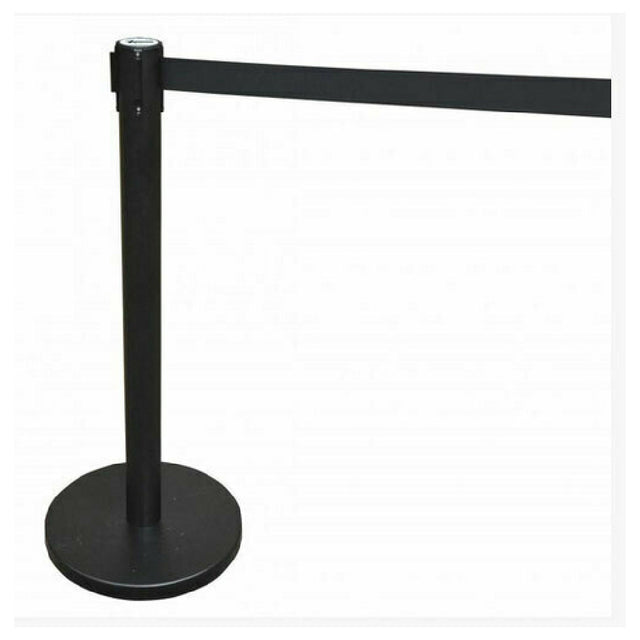 Omcan 30439 (30439) Crowd Control System Retractable Black Belt 14" Diameter Rubberized Bottom Base