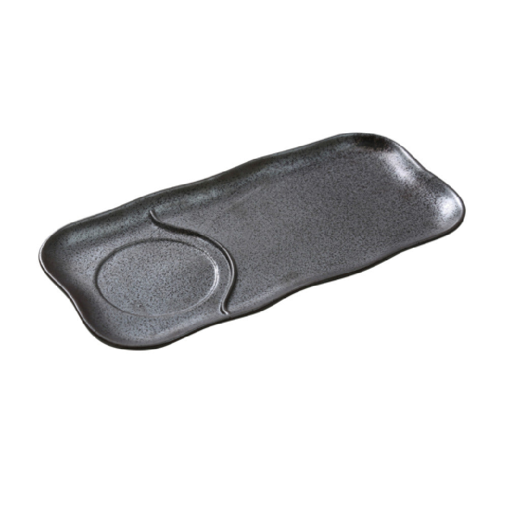 Yanco DB-4112 Diamond Black Compartment Plate 12"L X 6"W Rectangular