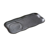 Yanco DB-4112 Diamond Black Compartment Plate 12"L X 6"W Rectangular