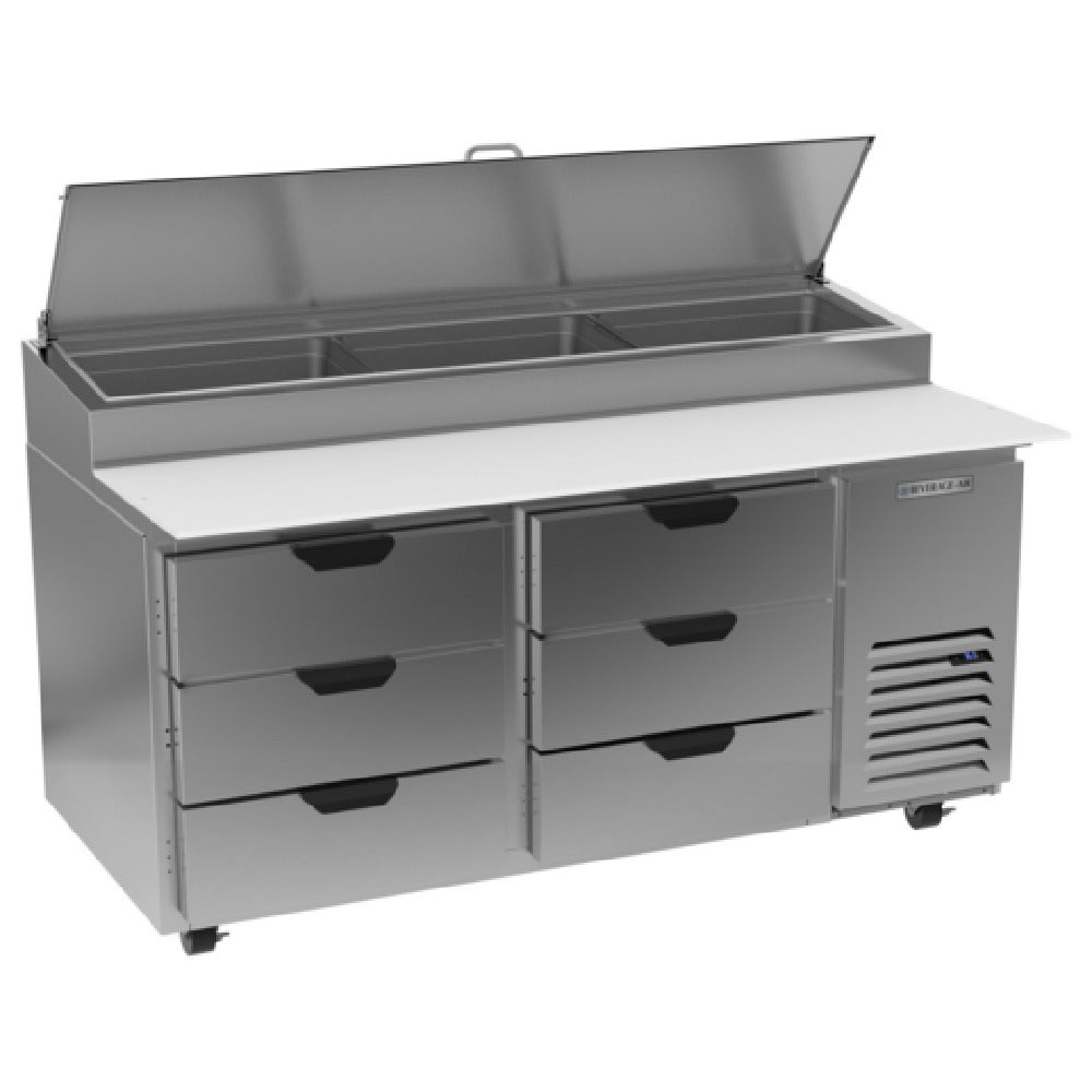 Beverage Air DPD67HC-6 Pizza Top Refrigerated Counter Two-section 67"W