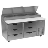 Beverage Air DPD67HC-6 Pizza Top Refrigerated Counter Two-section 67"W