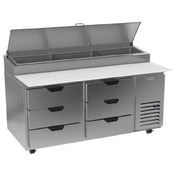 Beverage Air DPD67HC-6 Pizza Top Refrigerated Counter Two-section 67"W