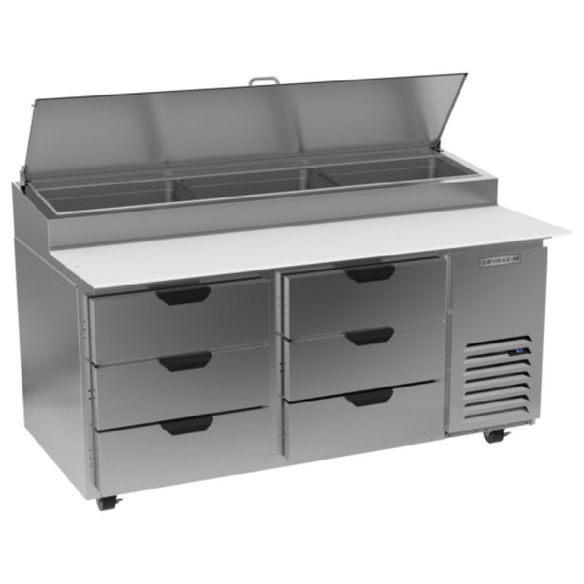 Beverage Air DPD67HC-6 Pizza Top Refrigerated Counter Two-section 67"W