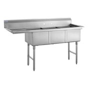 Hubert 36876 - Kratos® 3 Compartment Sink, 69"W X 26"D X 43.5"H, 18 Ga