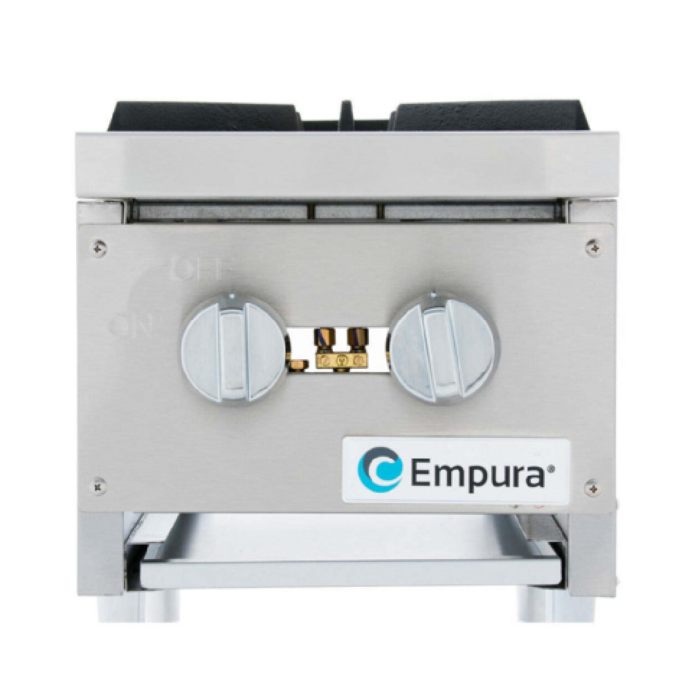 Empura EMHP2-HD - Heavy-Duty Gas Hot Plate, 12"W X 29-3/8"D X 13-1/8"H, With 12" X 12" Cast Iron Top Grates