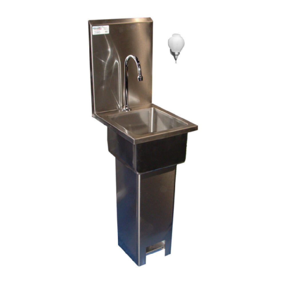 Winholt WHPS1110-WM - Pedestal Hand Sink, 16 Gauge Type Stainless Steel, 12"W X 11"D OA