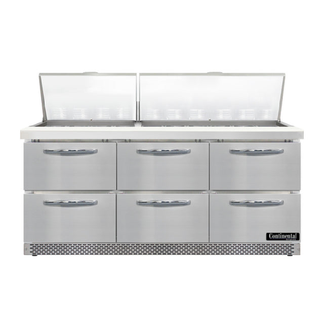 Continental Refrigerator D72N30M-FB-D Designer Line Mighty Top Sandwich Unit Front Breather