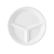 GET Enterprises CP-10-DW Diamond White™ Plate 10-1/4" Dia. 3-compartments