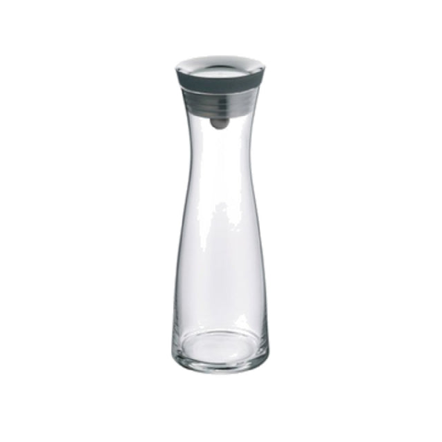 BauscherHepp 06.1772.6040 Water Decanter 50.72 Oz. 18/10 Stainless Steel Close Up Lid With Black Ring