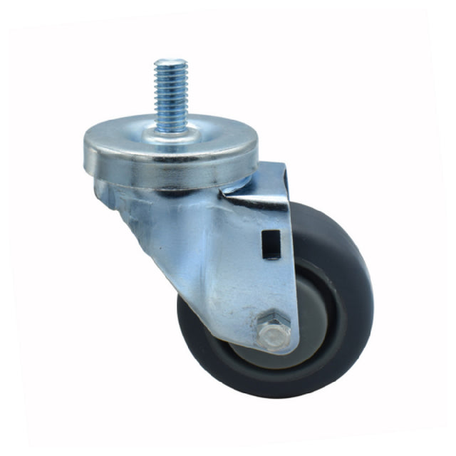 BK Resources 3SBR-4ST-GR Rubber Wheel 3" Diameter 1/2"-13 X 1" Threaded Stem