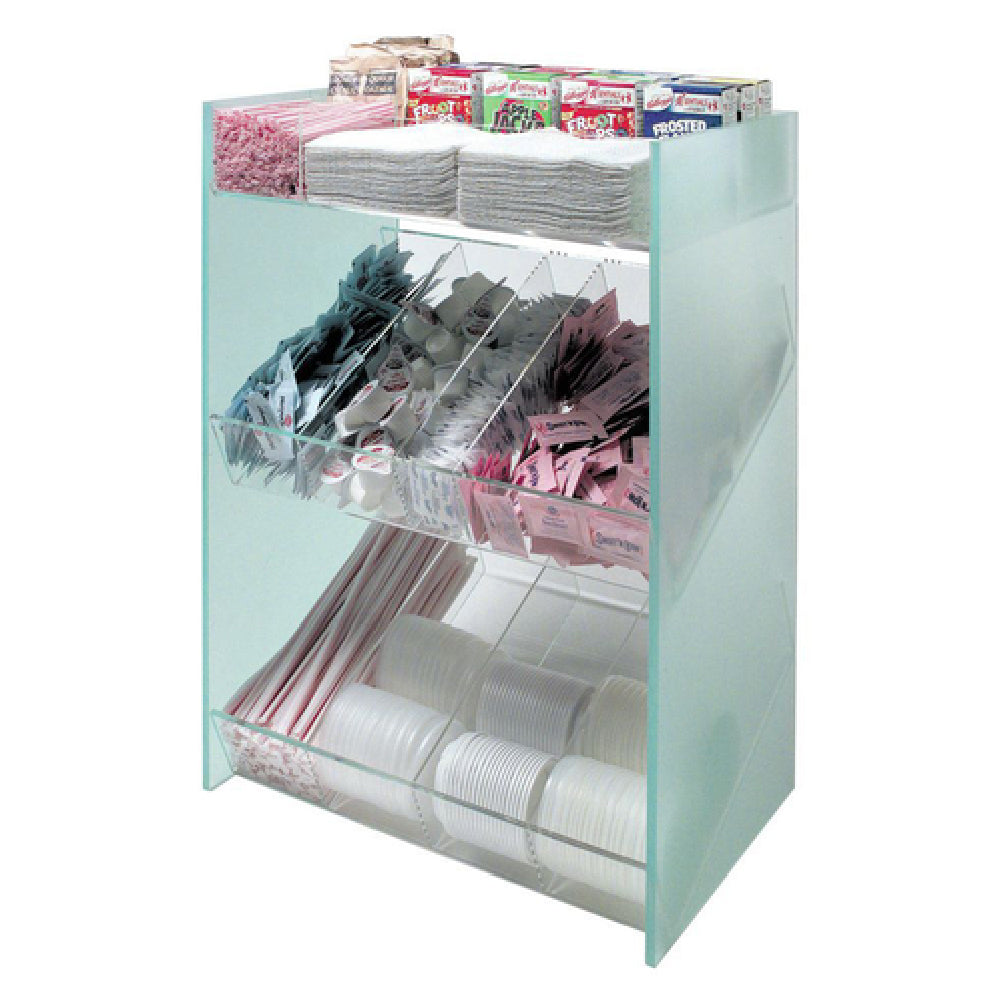 Hubert 98075 - Silver Satin™ Condiment Caddy/Organizer, 3-tier, 18" X 12" X 24"H