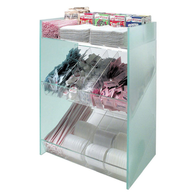 Hubert 98075 - Silver Satin™ Condiment Caddy/Organizer, 3-tier, 18" X 12" X 24"H