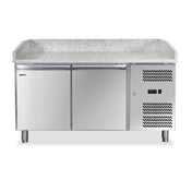 Omcan 39592 (PT-CN-0390) Refrigerated Pizza Prep Table With Granite Top Two-section