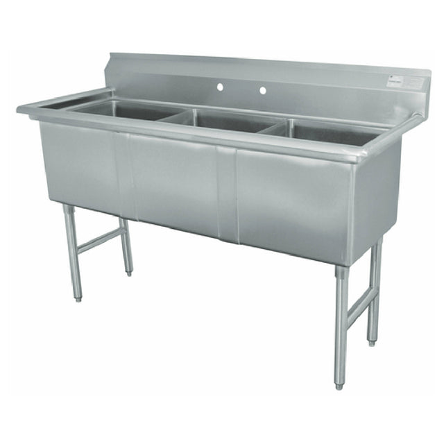 Advance Tabco FS-3-3024 Fabricated Sink 3-compartment No Drainboards