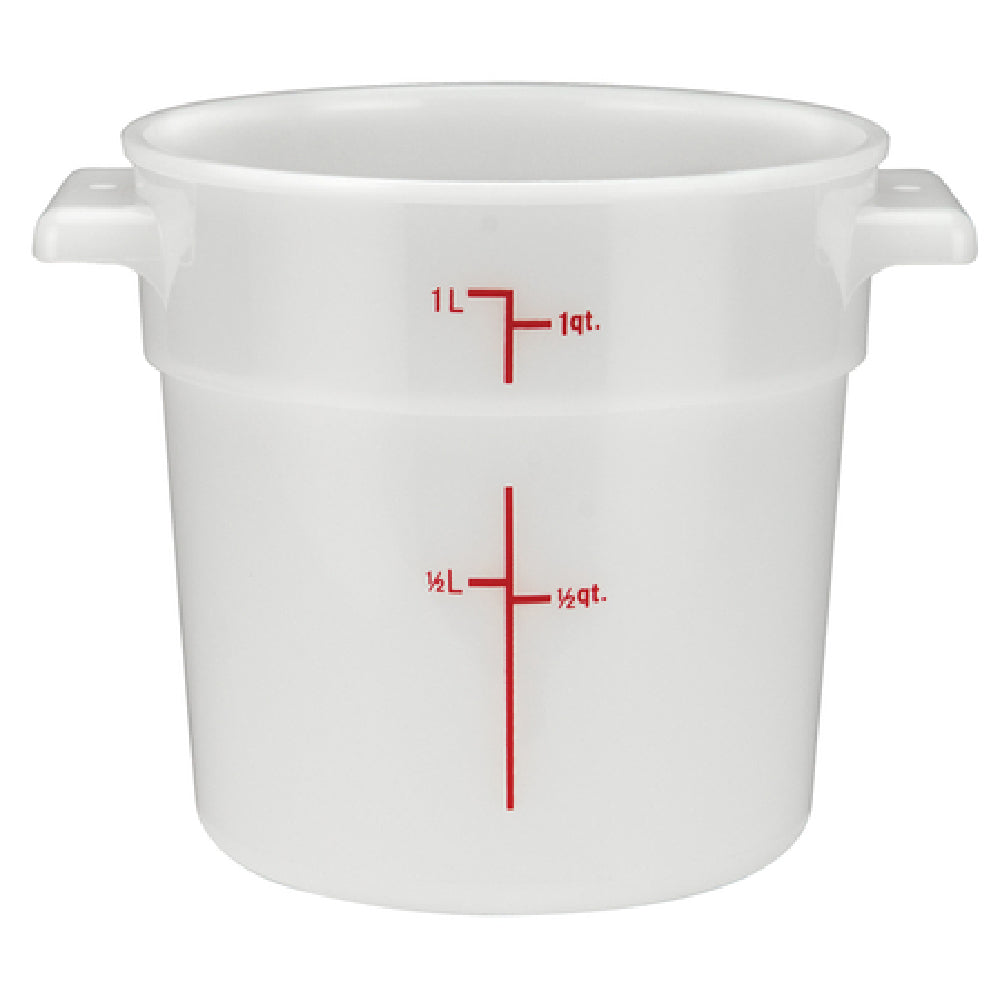 Winco PPRC-1W Storage Container 1 Qt. 5.13" X 6.38" X 4.88"H