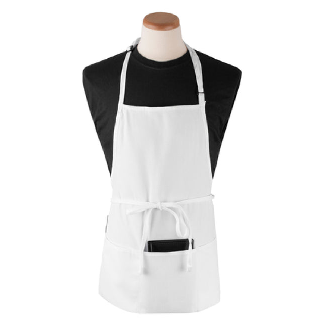John Ritzenthaler Company CL3PBIAWHFP-1 Chef Revival® Bib Apron 26" X 23" Long 3 Front Pockets And Pen Pocket