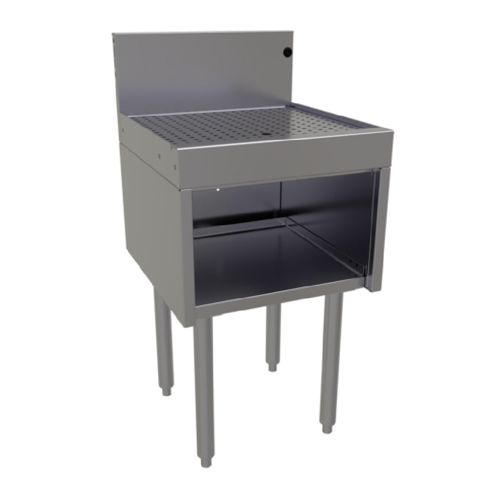 Glastender DBHA-18-LD Underbar Drainboard Half Cabinet Open Front Base 18"W X 19"D