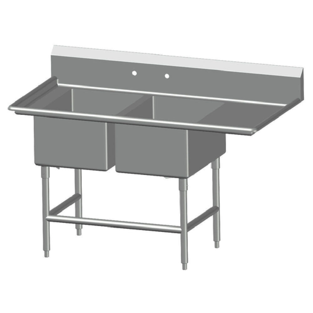 SPG 2SL1618-RD24 - Universal Stainless Sink, Two Compartment, 24" Right-hand Drainboard