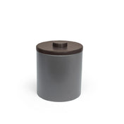 FOH RIB029GYL21 3.5qt Round London Ice Bucket Smoke With Brown Lid Includes One RIB017GYL21-BTM 3.5qt Round London Ice Bucket Base Smoke