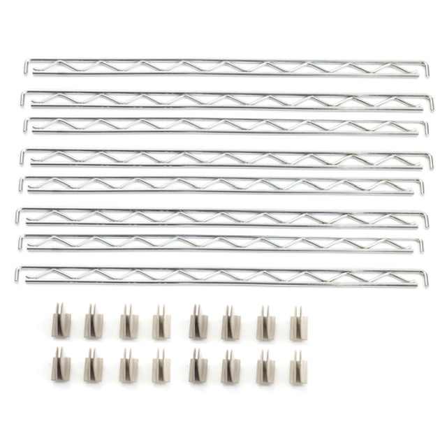 Metro BINRL24 Bin Rail Divider Set Includes (8) 1" Tall Chrome Plated Rails & (16) Polymer Mounting Clips