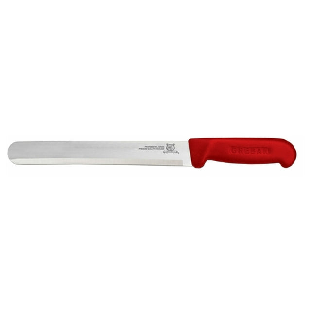Omcan 12553 (12553) Slicing Knife 12" Straight Blade Polypropylene Red Handle