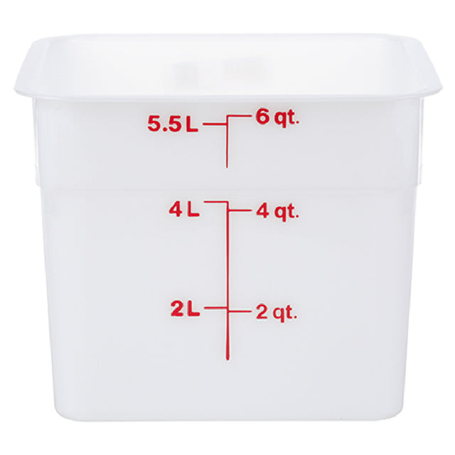 Cambro 6SFSP148 Container Sq 6qt 148 Poly/white