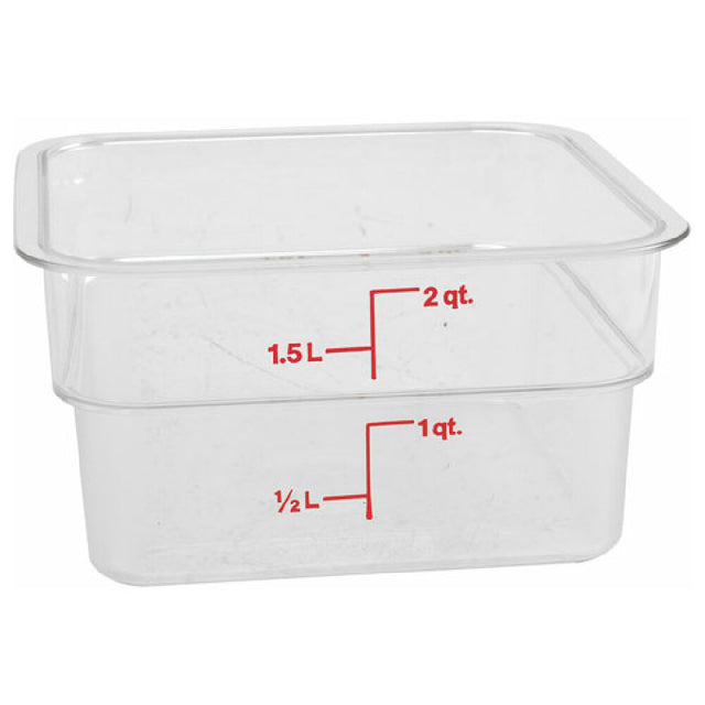 Cambro 2SFSCW Container Sq Clear 2qt