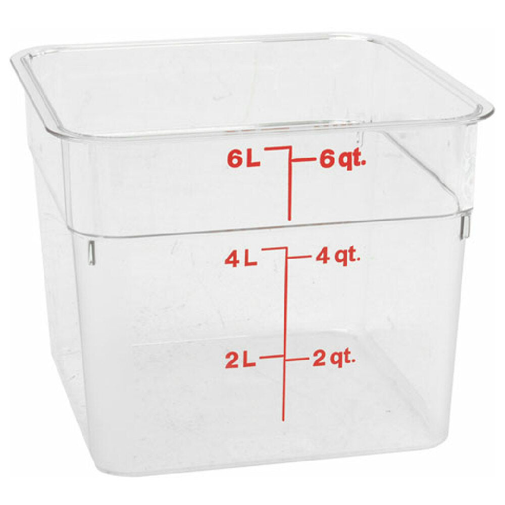 Cambro 6SFSCW135 Container Sq Clear 6qt